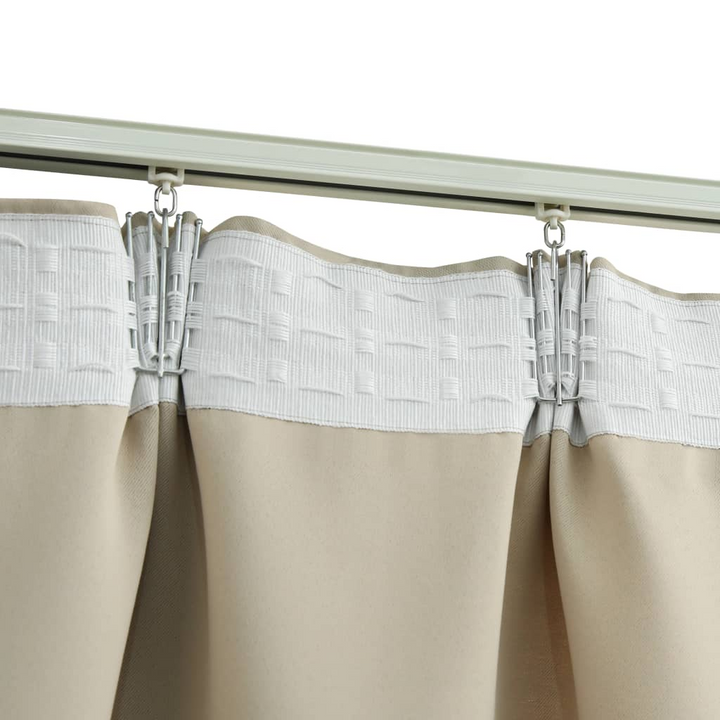 Elegant Beige Blackout Curtains with Metal Hooks, Set of 2, 140x175 cm - Ideal for Bedroom & Living Room - Premium  from Home Treasures - Just £36.99! Shop now at Home Treasures