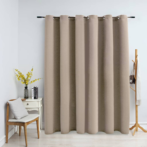 Elegant Beige Blackout Curtain with Metal Rings - 290x245 cm | Perfect for Home & Office - Premium  from Home Treasures - Just £37.99! Shop now at Home Treasures