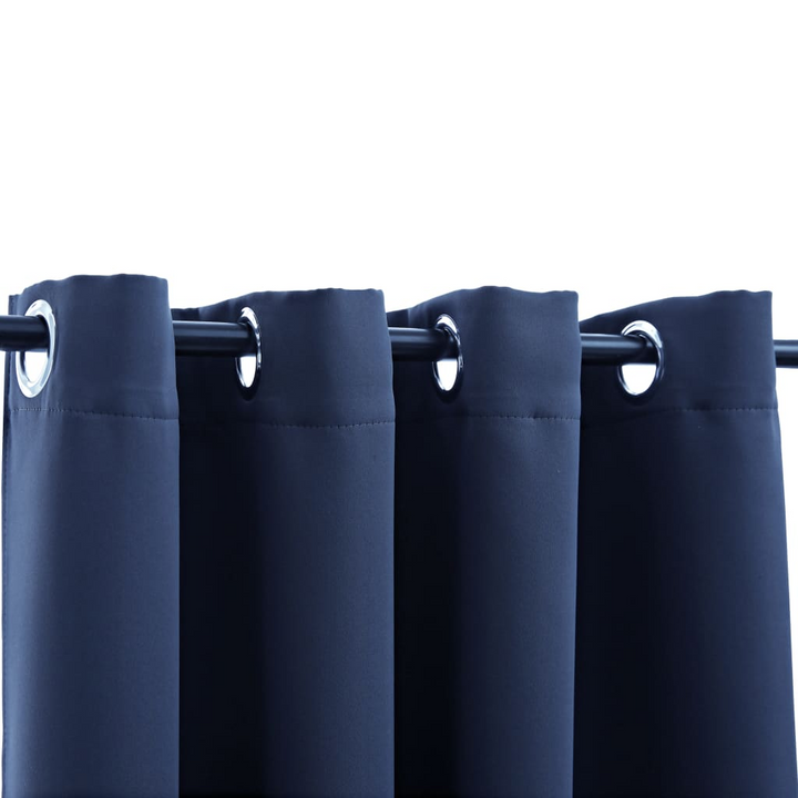 Blackout Curtains with Metal Rings in Blue - 140x175 cm | Complete Light Blockage & Elegant Design - Premium  from Home Treasures - Just £33.99! Shop now at Home Treasures