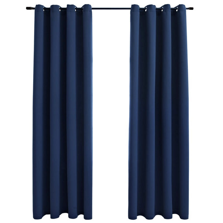 Elegant Blackout Curtains with Metal Rings in Blue - 140x245 cm | Complete Darkness & Privacy - Premium  from Home Treasures - Just £38.99! Shop now at Home Treasures