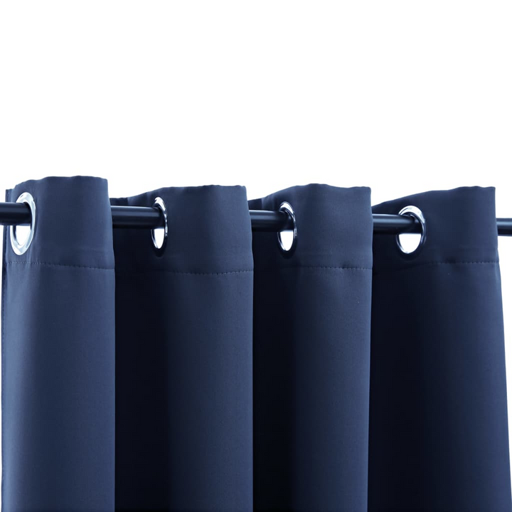 Elegant Blackout Curtains with Metal Rings in Blue - 140x245 cm | Complete Darkness & Privacy - Premium  from Home Treasures - Just £38.99! Shop now at Home Treasures