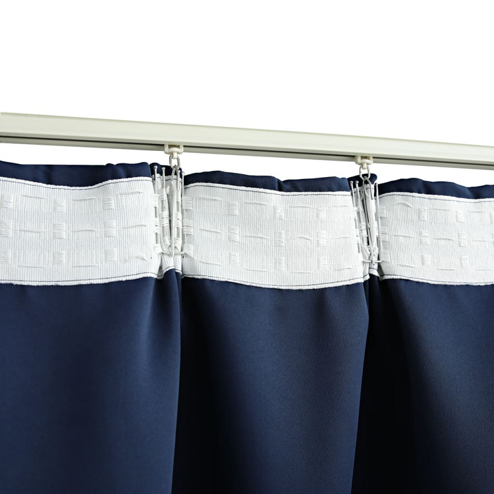 Blackout Curtains with Metal Hooks - Set of 2, Blue, 140x175 cm - Premium Light Blocking & Privacy Enhancing Drapes - Premium  from Home Treasures - Just £33.99! Shop now at Home Treasures