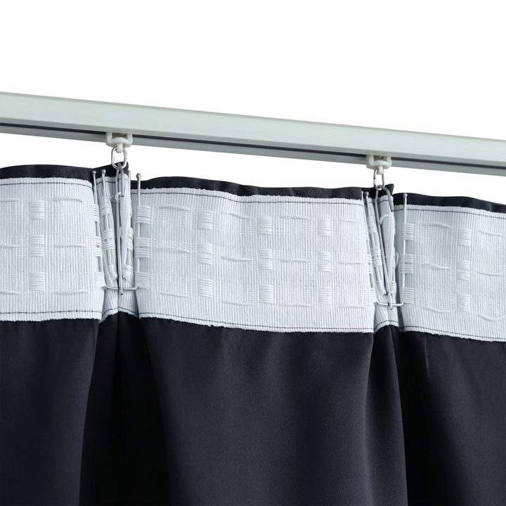 2-Piece Blackout Curtains with Hooks - Anthracite 140x175 cm - Elegant Privacy-Enhancing Window Treatment - Premium  from Home Treasures - Just £31.99! Shop now at Home Treasures