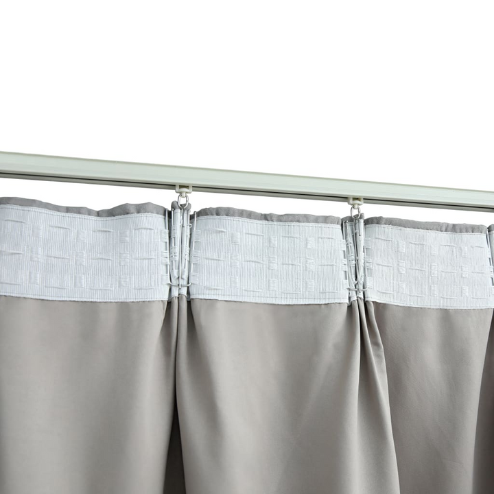 Blackout Curtains with Hooks in Grey | Set of 2 - 140x245 cm | Premium Suede Touch Polyester - Premium  from Home Treasures - Just £40.99! Shop now at Home Treasures