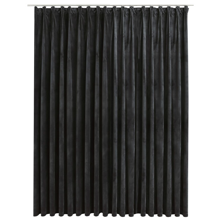 Luxurious Velvet Blackout Curtains with Hooks - Anthracite, 290x245 cm - Perfect for Privacy & Light-Blocking in Living Rooms, Bedrooms & Offices - Premium  from Home Treasures - Just £48.99! Shop now at Home Treasures