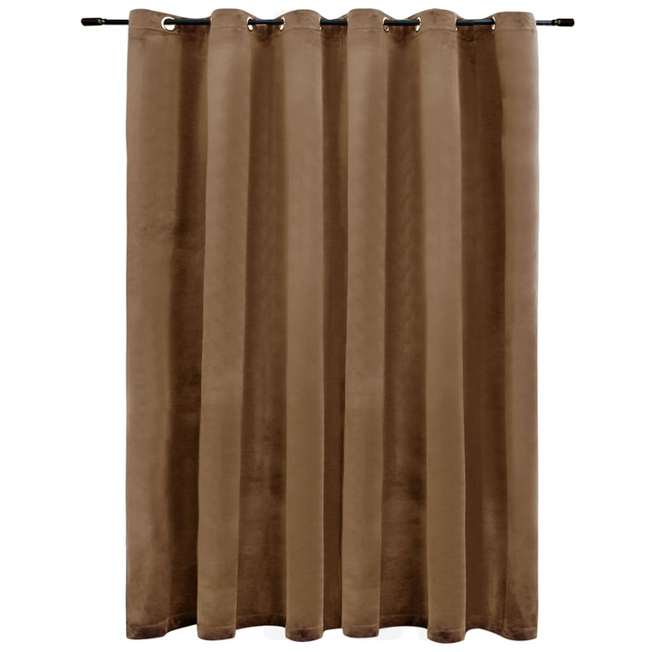 Velvet Blackout Curtain with Metal Rings - 290x245 cm, Beige | Premium Privacy & Light Control - Premium  from Home Treasures - Just £44.99! Shop now at Home Treasures