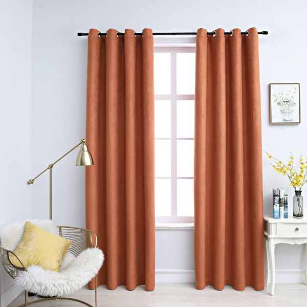 Elegant Blackout Curtains with Metal Rings - Rust, 140x245 cm (Set of 2) | Premium Privacy and Light Control - Premium  from Home Treasures - Just £40.99! Shop now at Home Treasures