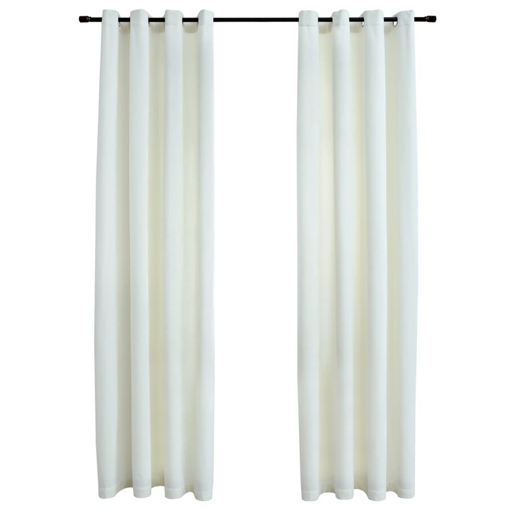 Velvet Blackout Curtains with Rings - Cream, 2 Pack, 140x245 cm | Elegant Room Darkening Solution - Premium  from Home Treasures - Just £45.99! Shop now at Home Treasures