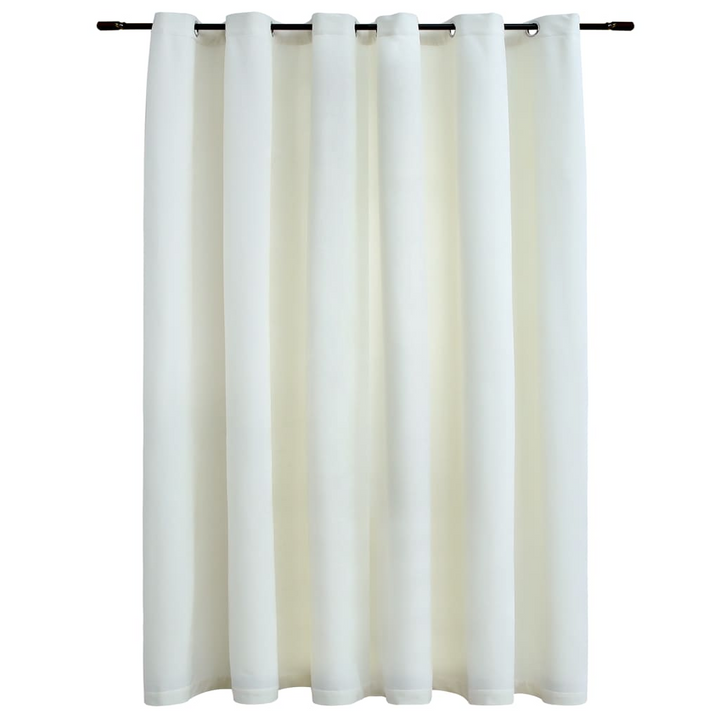 Luxurious Blackout Velvet Curtain with Metal Rings in Cream, 290x245 cm – Light Blocking & Easy to Install - Premium  from Home Treasures - Just £41.99! Shop now at Home Treasures