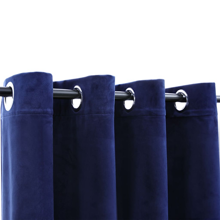 Luxurious Velvet Blackout Curtains with Rings in Dark Blue, Set of 2, 140x175 cm - Perfect for Bedrooms and Living Rooms - Premium  from Home Treasures - Just £42.99! Shop now at Home Treasures