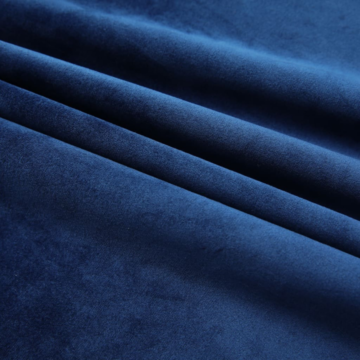 Velvet Blackout Curtains with Hooks in Dark Blue - Set of 2, 140x245 cm | Elegant & Light-Blocking Drapes for Living Room, Bedroom, Office - Premium  from Home Treasures - Just £65.99! Shop now at Home Treasures