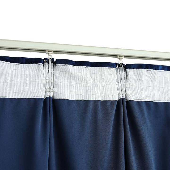 Velvet Blackout Curtains with Hooks in Dark Blue - Set of 2, 140x245 cm | Elegant & Light-Blocking Drapes for Living Room, Bedroom, Office - Premium  from Home Treasures - Just £65.99! Shop now at Home Treasures