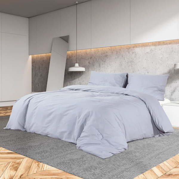 Duvet Cover Set in Grey 225x220 cm - Lightweight Microfiber, Elegant Look, Easy Care - Premium  from Home Treasures - Just £24.99! Shop now at Home Treasures