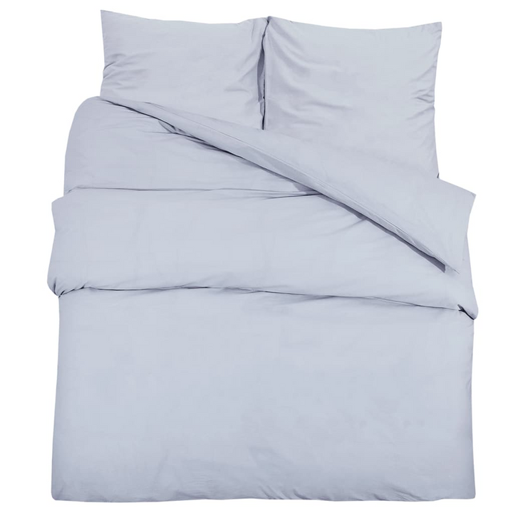 Duvet Cover Set in Grey 200x200 cm - Lightweight & Soft Microfiber Bedding - Includes 2 Pillowcases - Premium  from Home Treasures - Just £23.99! Shop now at Home Treasures