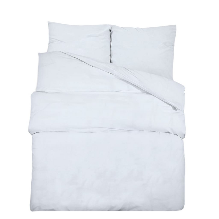 White Duvet Cover Set 200x200 cm - Lightweight Microfiber Bedding with Pillowcases - Premium  from Home Treasures - Just £22.99! Shop now at Home Treasures