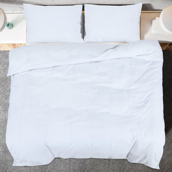 Duvet Cover Set - White, Light-weight Microfiber, 260x220 cm - Ultra-Soft, Durable, and Easy to Clean Bedding Set with Pillowcases - Premium  from Home Treasures - Just £32.99! Shop now at Home Treasures