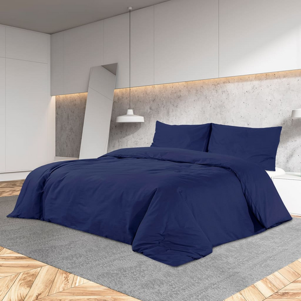 Navy Blue Duvet Cover Set - Lightweight Microfiber, 140x200 cm - Ultra-Soft & Durable Bedding with Pillowcase - Premium  from Home Treasures - Just £20.99! Shop now at Home Treasures