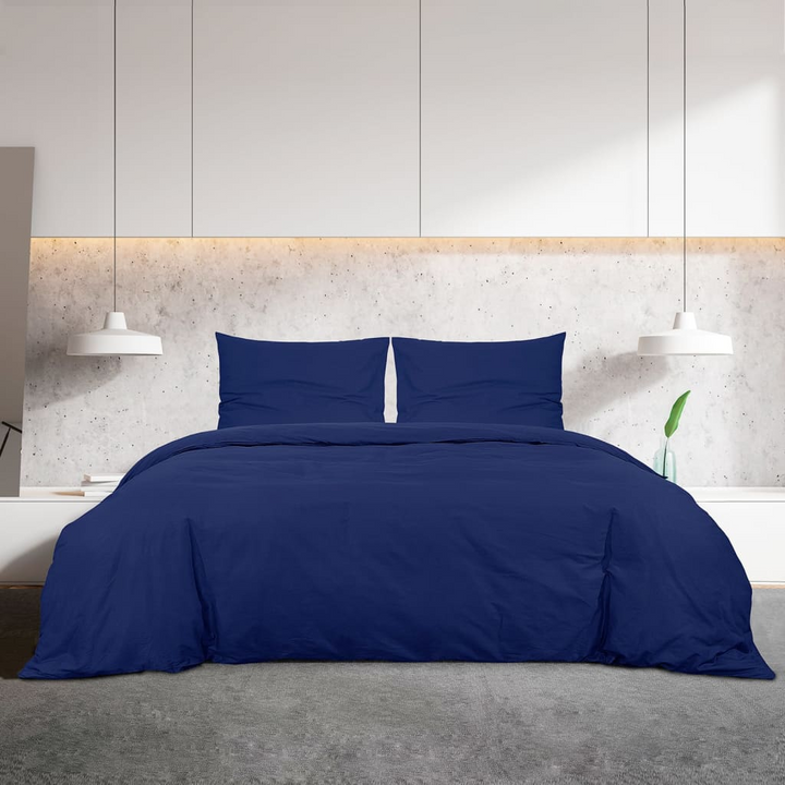 Navy Blue Duvet Cover Set - Lightweight Microfiber, 140x200 cm - Ultra-Soft & Durable Bedding with Pillowcase - Premium  from Home Treasures - Just £20.99! Shop now at Home Treasures