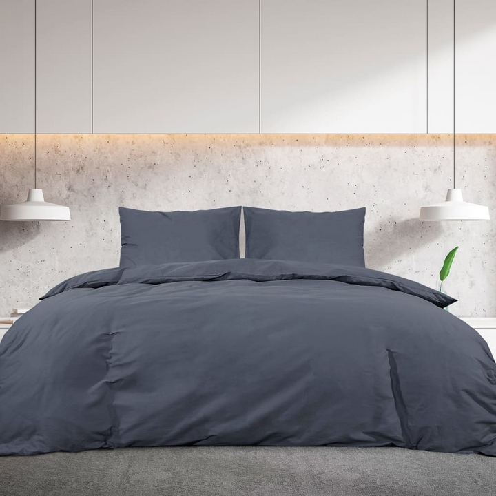 Anthracite Duvet Cover Set - 220x240 cm Light-weight Microfiber - Soft, Durable & Elegant Bedding - Premium  from Home Treasures - Just £24.99! Shop now at Home Treasures