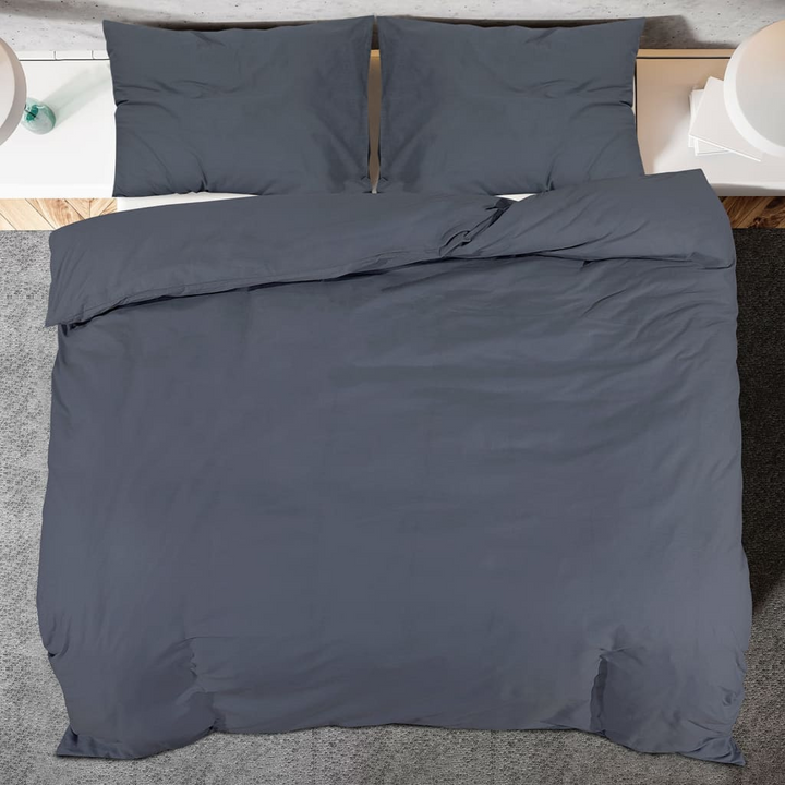 Anthracite Duvet Cover Set - 220x240 cm Light-weight Microfiber - Soft, Durable & Elegant Bedding - Premium  from Home Treasures - Just £24.99! Shop now at Home Treasures