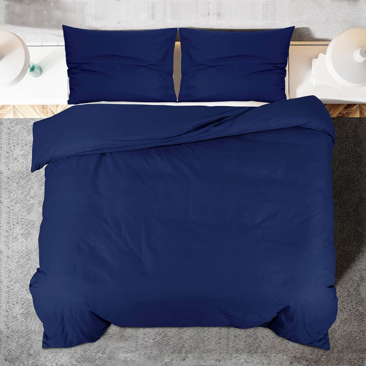 Duvet Cover Set in Navy Blue - 220x240 cm - Lightweight and Durable Microfiber Bedding - Premium  from Home Treasures - Just £27.99! Shop now at Home Treasures