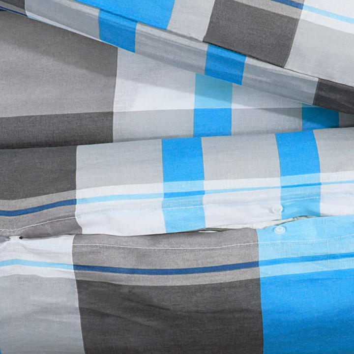 Blue and Grey 100% Cotton Duvet Cover Set - 200x200 cm, Soft & Elegant Bedding with Pillowcases - Premium  from Home Treasures - Just £36.99! Shop now at Home Treasures