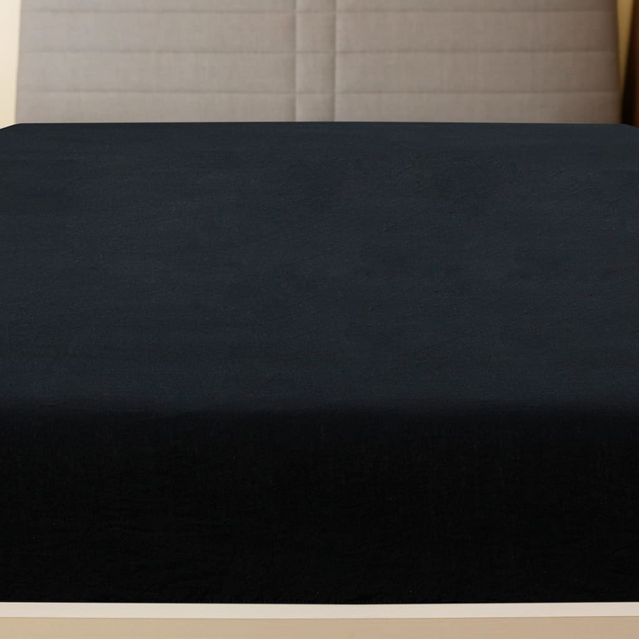 Jersey Fitted Sheet Black 100x200 cm - Ultra-Soft 100% Cotton, Easy Care, Durable & Elegant Bedding - Premium  from Home Treasures - Just £14.99! Shop now at Home Treasures