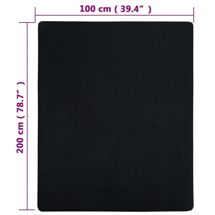 Jersey Fitted Sheet Black 100x200 cm - Ultra-Soft 100% Cotton, Easy Care, Durable & Elegant Bedding - Premium  from Home Treasures - Just £14.99! Shop now at Home Treasures