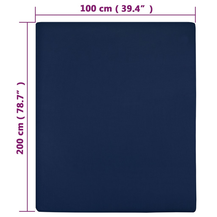 Jersey Fitted Sheets - 2 pcs - Navy Blue - 100x200 cm - Soft & Breathable Cotton Bedding - Premium  from Home Treasures - Just £25.99! Shop now at Home Treasures