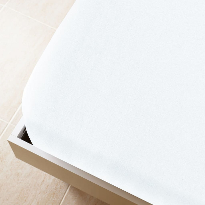 Jersey Fitted Sheet in White 100x200 cm - Soft 100% Cotton, Breathable & Durable Bedding - Premium  from Home Treasures - Just £19.99! Shop now at Home Treasures