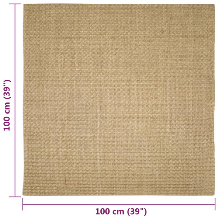 Natural Sisal Rug 100x100 cm - Durable, Eco-friendly, Anti-Slip Backing for a Cozy Home - Premium  from Home Treasures - Just £64.99! Shop now at Home Treasures