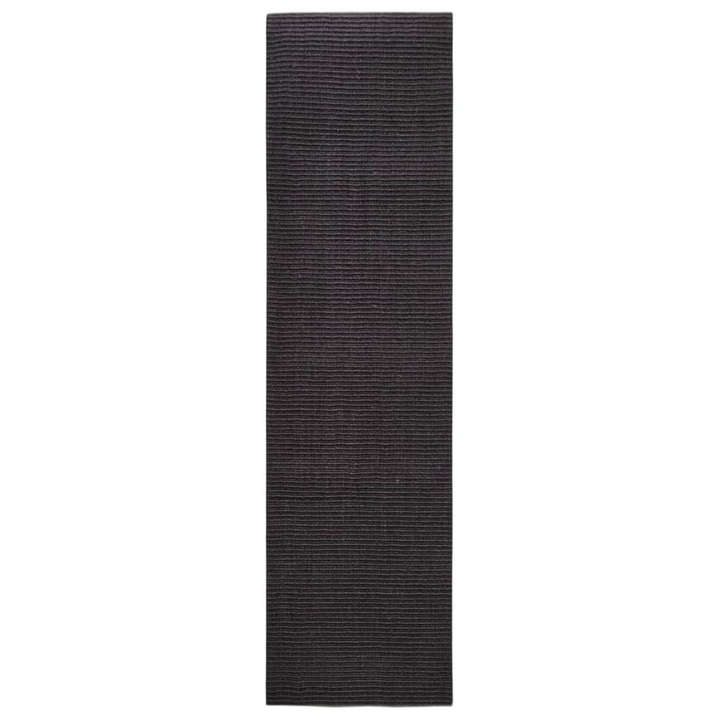 Natural Sisal Rug 80x300 cm Black - Premium Material, Anti-Slip Backing, Easy Maintenance - Premium  from Home Treasures - Just £124.99! Shop now at Home Treasures