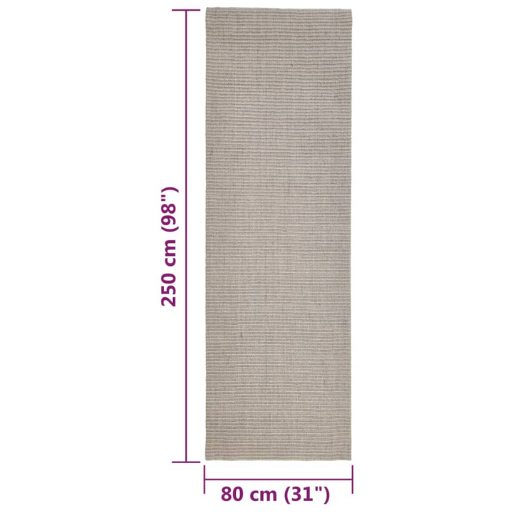 Natural Sisal Rug 80x250 cm Sand - Premium Durable Indoor Carpet with Anti-Slip Backing - Premium  from Home Treasures - Just £91.99! Shop now at Home Treasures