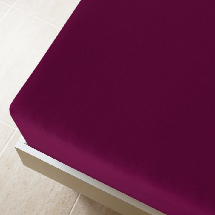 Jersey Fitted Sheet - Bordeaux, 90x200 cm, 100% Cotton - Ultra-Soft, Breathable, and Durable - Premium  from Home Treasures - Just £16.99! Shop now at Home Treasures