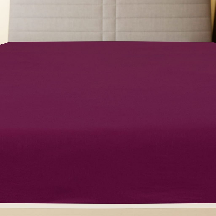 Jersey Fitted Sheet - Bordeaux, 90x200 cm, 100% Cotton - Ultra-Soft, Breathable, and Durable - Premium  from Home Treasures - Just £16.99! Shop now at Home Treasures