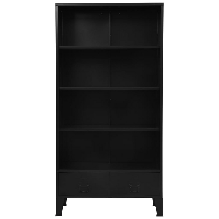 Steel Industrial Style Bookshelf (Black) - Sturdy & Stylish Storage Solution - 90 x 40 x 180cm - Premium  from Home Treasures - Just £303.99! Shop now at Home Treasures