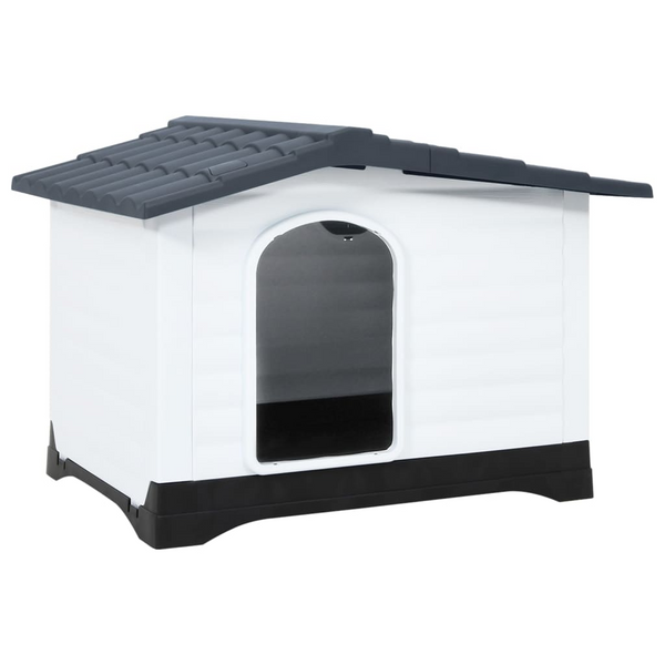 Dog House in Grey - Durable Polypropylene Dog Kennel - Premium  from Home Treasures - Just £159.99! Shop now at Home Treasures