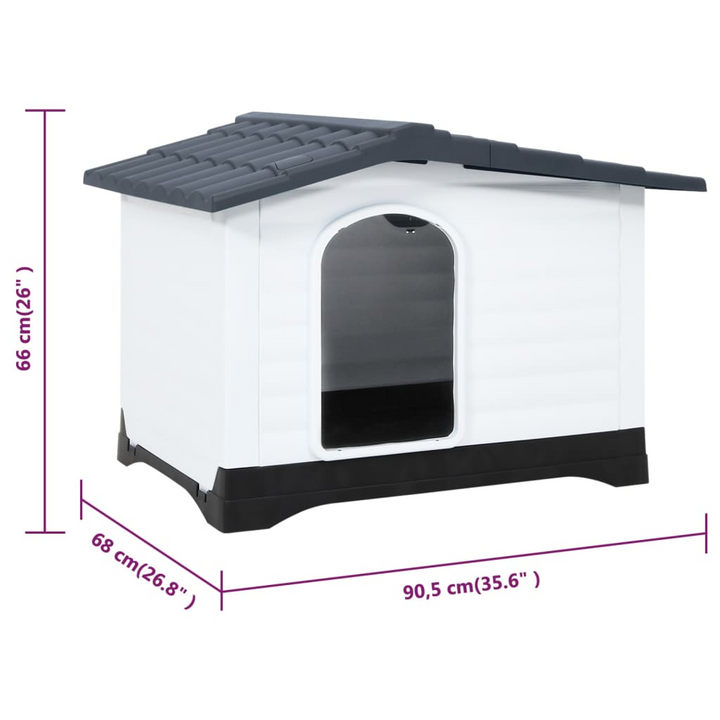 Dog House in Grey - Durable Polypropylene Dog Kennel - Premium  from Home Treasures - Just £159.99! Shop now at Home Treasures