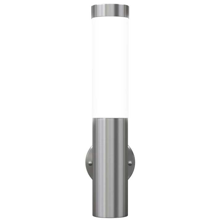 Torch Style Outdoor Frosted Lights - Set of 2 | Stainless Steel Wall Lamps with E27 Fitting & IP44 Waterproof Rating - Premium  from Home Treasures - Just £54.99! Shop now at Home Treasures