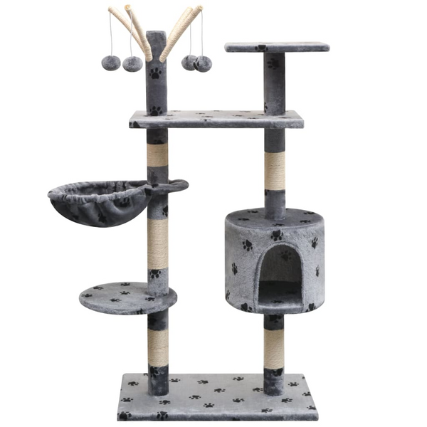 Cat Tree with Sisal Scratching Posts 125 cm Paw Prints Grey - Premium  from Home Treasures - Just £68.99! Shop now at Home Treasures