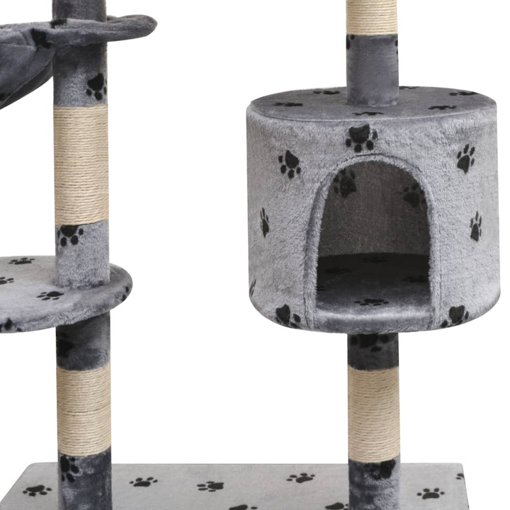 Cat Tree with Sisal Scratching Posts 125 cm Paw Prints Grey - Premium  from Home Treasures - Just £68.99! Shop now at Home Treasures