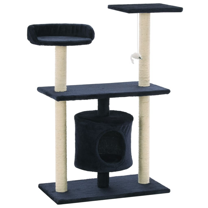 Cat Tree with Sisal Scratching Posts - 95 cm Tall, Dark Blue - Multi-Storey Play Centre for Cats - Premium  from Home Treasures - Just £63.99! Shop now at Home Treasures