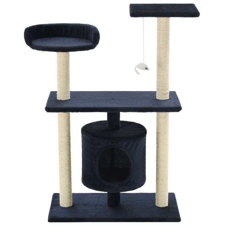 Cat Tree with Sisal Scratching Posts - 95 cm Tall, Dark Blue - Multi-Storey Play Centre for Cats - Premium  from Home Treasures - Just £63.99! Shop now at Home Treasures