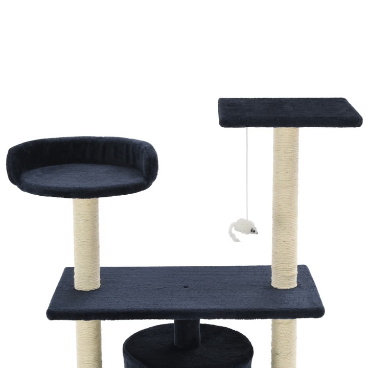 Cat Tree with Sisal Scratching Posts - 95 cm Tall, Dark Blue - Multi-Storey Play Centre for Cats - Premium  from Home Treasures - Just £63.99! Shop now at Home Treasures