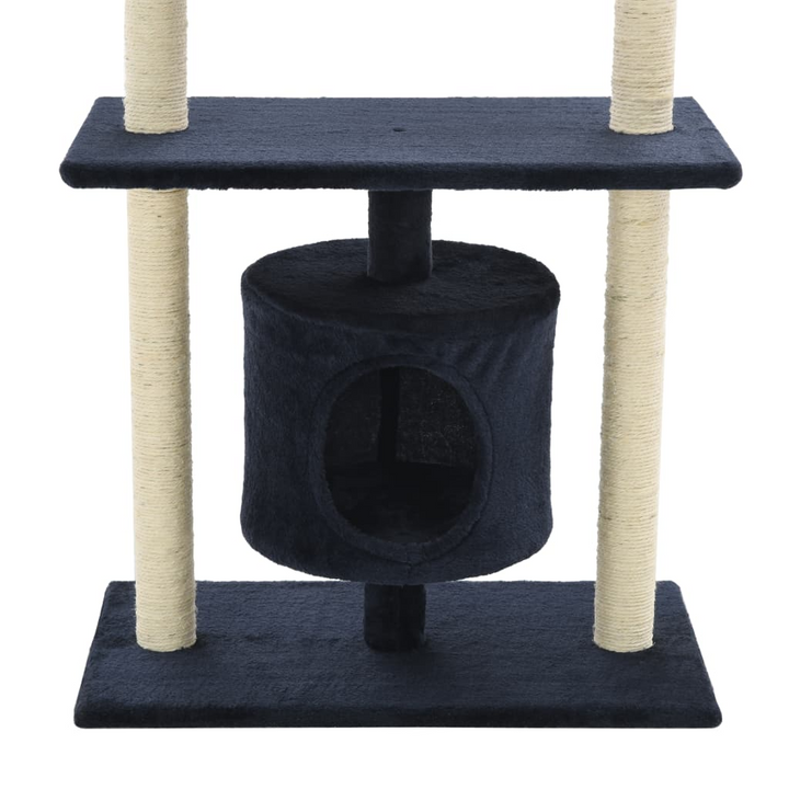 Cat Tree with Sisal Scratching Posts - 95 cm Tall, Dark Blue - Multi-Storey Play Centre for Cats - Premium  from Home Treasures - Just £63.99! Shop now at Home Treasures