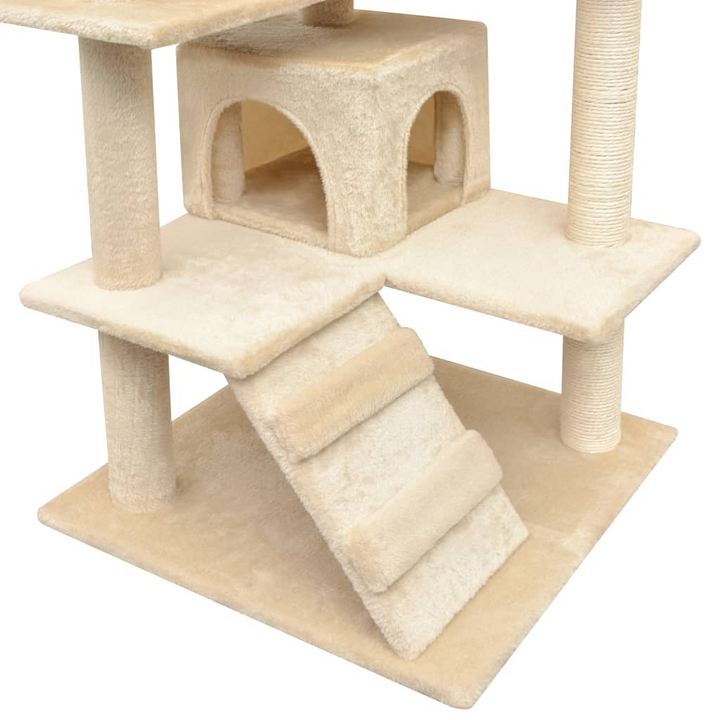 Cat Tree with Sisal Scratching Posts 125 cm Beige - Premium  from Home Treasures - Just £99.99! Shop now at Home Treasures