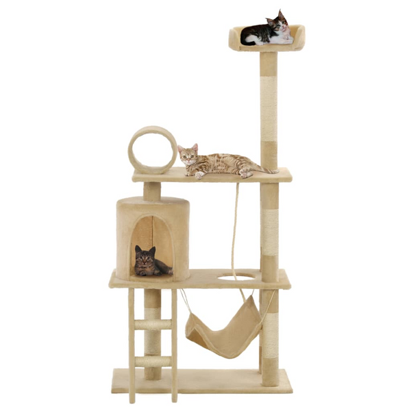 Cat Tree with Sisal Scratching Posts 140 cm Beige - Premium  from Home Treasures - Just £98.99! Shop now at Home Treasures