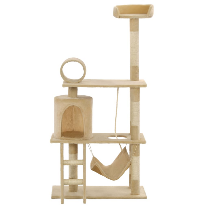 Cat Tree with Sisal Scratching Posts 140 cm Beige - Premium  from Home Treasures - Just £98.99! Shop now at Home Treasures