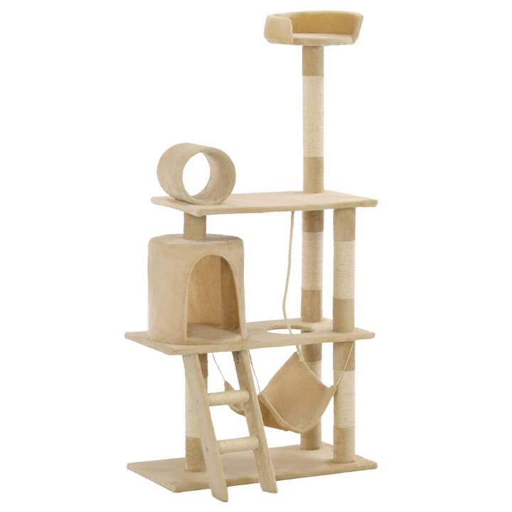 Cat Tree with Sisal Scratching Posts 140 cm Beige - Premium  from Home Treasures - Just £98.99! Shop now at Home Treasures