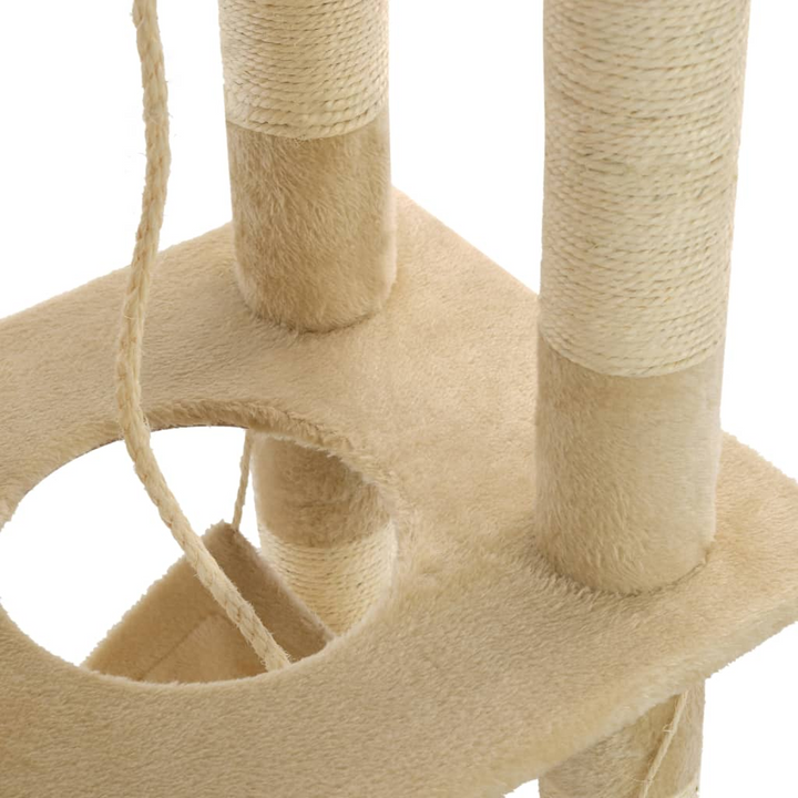 Cat Tree with Sisal Scratching Posts 140 cm Beige - Premium  from Home Treasures - Just £98.99! Shop now at Home Treasures